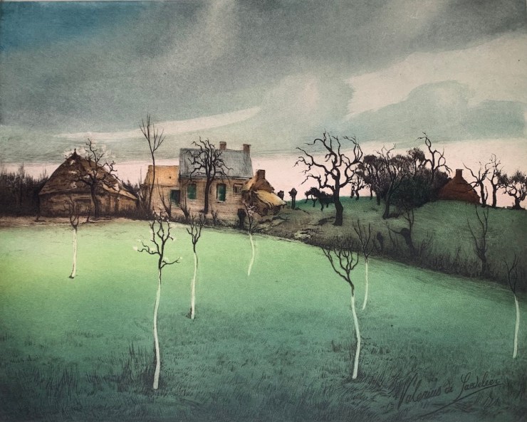 Saedeleer - Snow Scene with Farmhouse