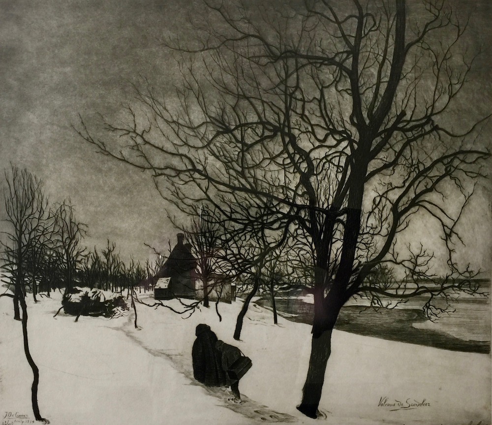 Saedeleer - Snow Scene with Farmhouse